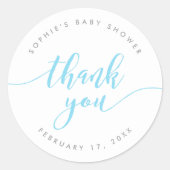 パステルブルーリラックススクリプト ラウンドシール (正面)