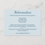 パステルブルーリーフアンドフローラモノグラム結婚ズ エンクロージャーカード (正面)