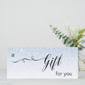 *~*パステルブルーレインボーグリッタートレンディーギフトカード (スタンド正面)