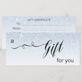 *~*パステルブルーレインボーグリッタートレンディーギフトカード (正面/裏面)