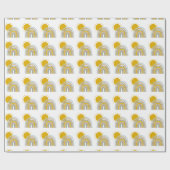 パステルブルーレインボー第1誕生日パーティーテーマ ラッピングペーパー (フラット)