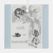 パステルブルーヴィンテージアリスinワンダーランド ガラスオーナメント (裏面)