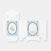 パステルブルーヴィンテージストライプのガーデンベビーシャワー フェイバーボックス (折り畳みなし)