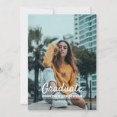 パステルブルー写真卒業パーティー 招待状 (正面)