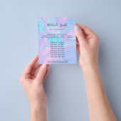 パステルブルー大理石とフェイクグリッター チラシ (手)