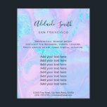 パステルブルー大理石とフェイクグリッター チラシ<br><div class="desc">美しいサロンプロフェッショナルメイクアップアーティストフライヤー</div>