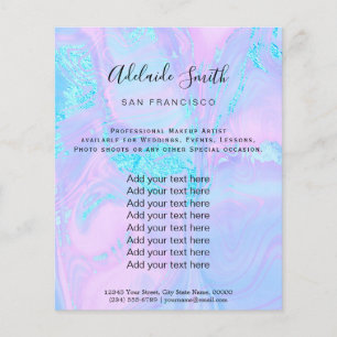 パステルブルー大理石とフェイクグリッター チラシ