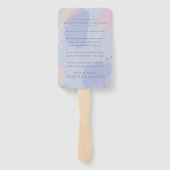 パステルブルー抽象芸術アート ハンドファン (裏面)