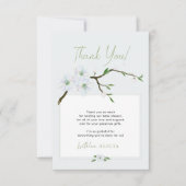 パステルブルー春フローラ男の子シャワー サンキューカード (正面)