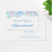 パステルブルー水カラーグリッターアポイントメントカード (デスク)