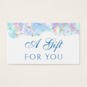 パステルブルー水カラーグリッターギフトカード (正面)