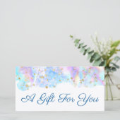 パステルブルー水カラーグリッターギフト券 (スタンド正面)