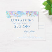 パステルブルー水カラーグリッター紹介カード (デスク)