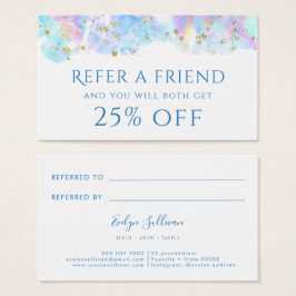 パステルブルー水カラーグリッター紹介カード