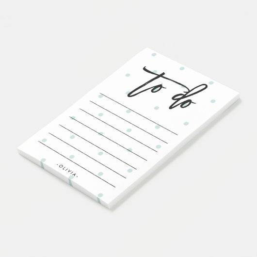 パステルブルー水玉模様モダンとタイポグラフィ ポストイット (アングル)