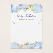 パステルブルー流体大理石ネックレス表示カード (正面)