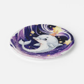 パステルブルー海ドルフィン誕生日 ペーパープレート (アングル)