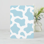 パステルブルー牛プリントかわいい 招待状 (スタンド正面)