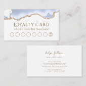 パステルブルー瑪瑙ロイヤリティカード 名刺 (正面/裏面)