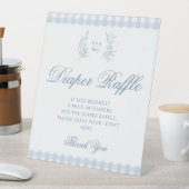 パステルブルー男の赤ちゃんシャワーおむつラッフルサイン 台座サイン (インサイチュ)