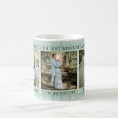 パステルブルー結婚グリーンのフォトキープサムグ コーヒーマグカップ (中央)