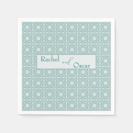 パステルブルー結婚パターン スタンダードカクテルナプキン