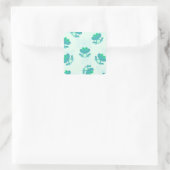 パステルブルー緑の漫画カエルのカエルのパターンC スクエアシール (バッグ)