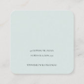 パステルブルー緑の葉バンチイヤリングディスプレイ スクエア名刺 (裏面)