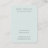 パステルブルー緑の葉バンチイヤリングディスプレイ 名刺 (裏面)