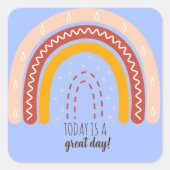 パステルブルー肯定引用文ボホレインボーメタル スクエアシール (正面)