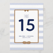 パステルブルー航海のノットテーブル番号(5x7) 招待状 (裏面)