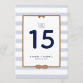 パステルブルー航海のノットテーブル番号(5x7) 招待状 (正面)