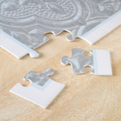 パステルブルー花パターン ジグソーパズル (側面)