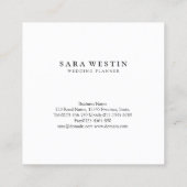 パステルブルー葉フローラモノグラムウェディングプランナー スクエア名刺 (裏面)