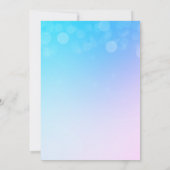 パステルブルー銀金ゴールドリーフエレガントな結婚式 招待状 (裏面)