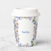 パステルブルー開花パープル薄紫フローラベビーシャワー 紙コップ (裏面)