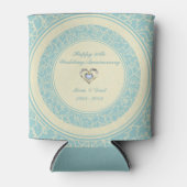 パステルブルー&クレメフローラダマスク2 缶クーラー (正面)