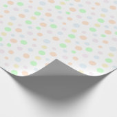 パステルブルー、グリーン、オレンジ、イエロー、ピンクのドット ラッピングペーパー (角)