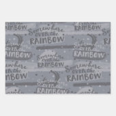 パステルブルー&グレーベビーアイテム花花おもちゃ ラッピングペーパーシート (正面2)