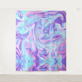 パステルブルー&パープルマーブルリキッドテクスチャ タペストリー (正面)