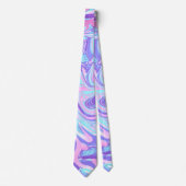 パステルブルー&パープルマーブルリキッドテクスチャ ネクタイ (正面)