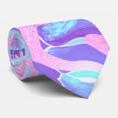 パステルブルー&パープルマーブルリキッドテクスチャ ネクタイ (ロール)
