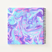 パステルブルー&パープルマーブルリキッドテクスチャ ノートブック (裏面)