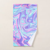パステルブルー&パープルマーブルリキッドテクスチャ バスタオルセット (ハンドタオル)