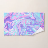 パステルブルー&パープルマーブルリキッドテクスチャ バスタオルセット (ハンドタオル)