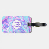 パステルブルー&パープルマーブルリキッドテクスチャ ラゲッジタグ (裏面横)