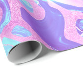 パステルブルー&パープルマーブルリキッドテクスチャ ラッピングペーパー (ロールコーナー)