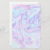 パステルブルー&パープルマーブルリキッドテクスチャ 便箋 (正面/裏面)