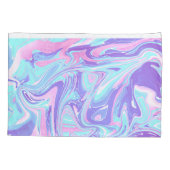 パステルブルー&パープルマーブルリキッドテクスチャ 枕カバー (裏面)