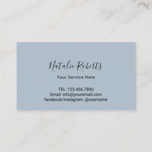 パステルブルー&ピンクハート美しいサロンスパロイヤリティ ロイヤリティカード (裏面)